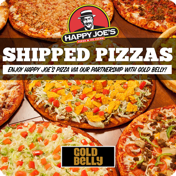 Shipped Pizzas from Happy Joe's Pizza & Gold Belly
